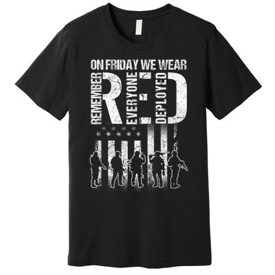 On Friday We Wear Red American Flag Military Supportive Premium T-Shirt