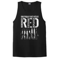 On Friday We Wear Red American Flag Military Supportive PosiCharge Competitor Tank