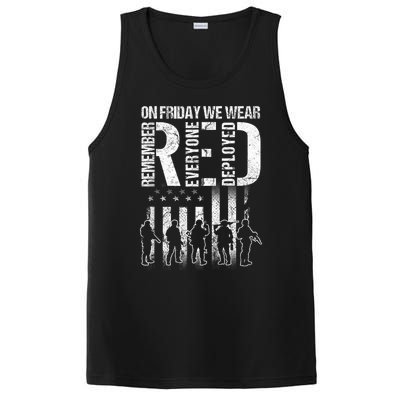 On Friday We Wear Red American Flag Military Supportive PosiCharge Competitor Tank