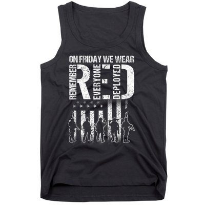 On Friday We Wear Red American Flag Military Supportive Tank Top