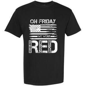 On Friday We Wear Red American Flag Military Supportive Garment-Dyed Heavyweight T-Shirt