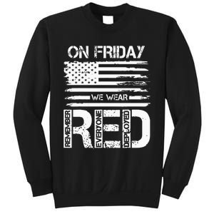 On Friday We Wear Red American Flag Military Supportive Sweatshirt