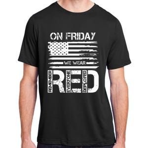 On Friday We Wear Red American Flag Military Supportive Adult ChromaSoft Performance T-Shirt