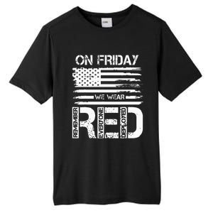 On Friday We Wear Red American Flag Military Supportive Tall Fusion ChromaSoft Performance T-Shirt