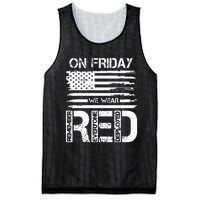 On Friday We Wear Red American Flag Military Supportive Mesh Reversible Basketball Jersey Tank