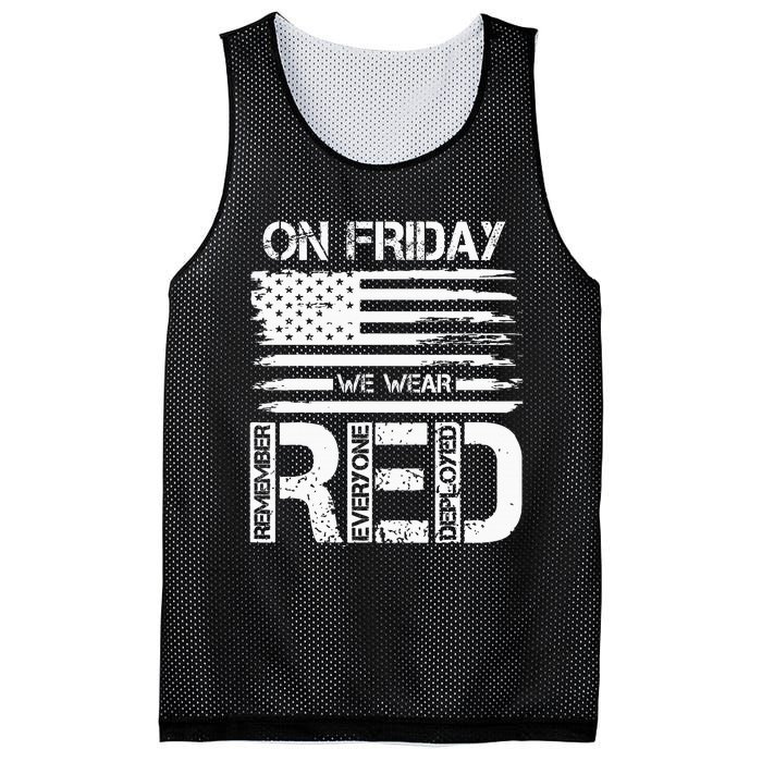 On Friday We Wear Red American Flag Military Supportive Mesh Reversible Basketball Jersey Tank