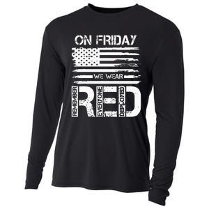 On Friday We Wear Red American Flag Military Supportive Cooling Performance Long Sleeve Crew