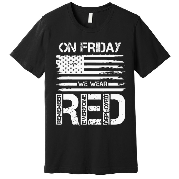 On Friday We Wear Red American Flag Military Supportive Premium T-Shirt