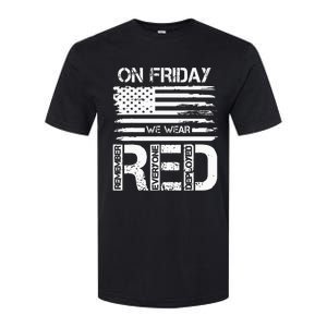 On Friday We Wear Red American Flag Military Supportive Softstyle CVC T-Shirt