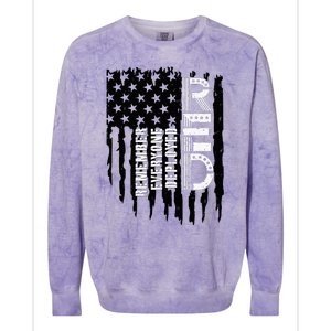 On Friday We Wear Red Friday Military Support Troops Us Flag Colorblast Crewneck Sweatshirt