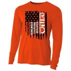 On Friday We Wear Red Friday Military Support Troops Us Flag Cooling Performance Long Sleeve Crew