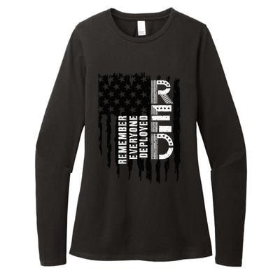 On Friday We Wear Red Friday Military Support Troops Us Flag Womens CVC Long Sleeve Shirt