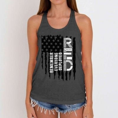 On Friday We Wear Red Friday Military Support Troops Us Flag Women's Knotted Racerback Tank