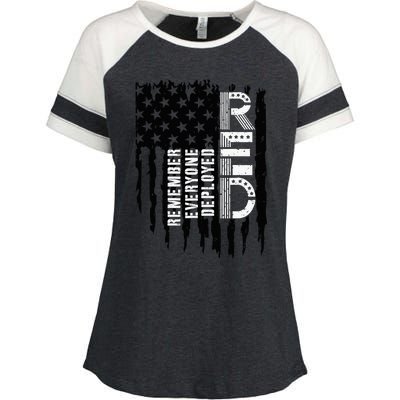 On Friday We Wear Red Friday Military Support Troops Us Flag Enza Ladies Jersey Colorblock Tee