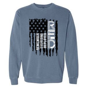 On Friday We Wear Red Friday Military Support Troops Us Flag Garment-Dyed Sweatshirt