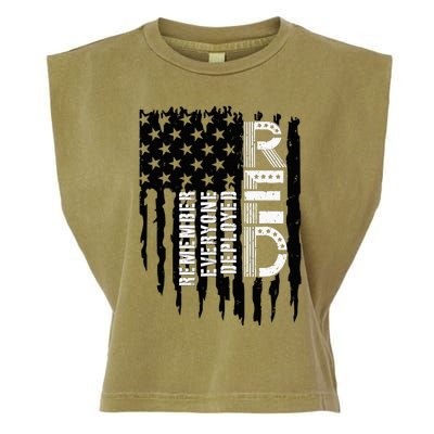 On Friday We Wear Red Friday Military Support Troops Us Flag Garment-Dyed Women's Muscle Tee