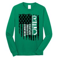 On Friday We Wear Red Friday Military Support Troops Us Flag Long Sleeve Shirt