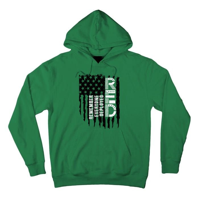 On Friday We Wear Red Friday Military Support Troops Us Flag Tall Hoodie