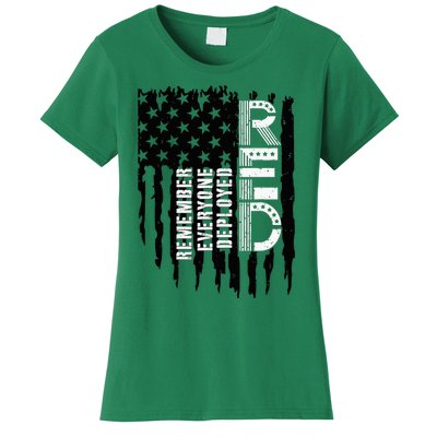 On Friday We Wear Red Friday Military Support Troops Us Flag Women's T-Shirt