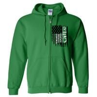 On Friday We Wear Red Friday Military Support Troops Us Flag Full Zip Hoodie