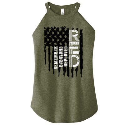 On Friday We Wear Red Friday Military Support Troops Us Flag Women's Perfect Tri Rocker Tank