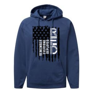 On Friday We Wear Red Friday Military Support Troops Us Flag Performance Fleece Hoodie