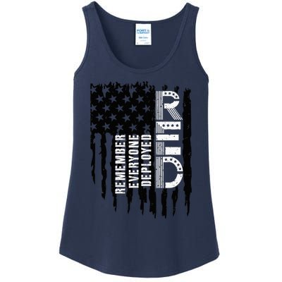 On Friday We Wear Red Friday Military Support Troops Us Flag Ladies Essential Tank