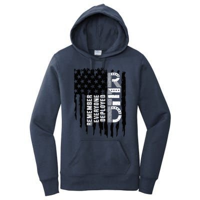 On Friday We Wear Red Friday Military Support Troops Us Flag Women's Pullover Hoodie