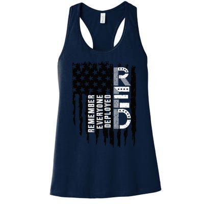 On Friday We Wear Red Friday Military Support Troops Us Flag Women's Racerback Tank