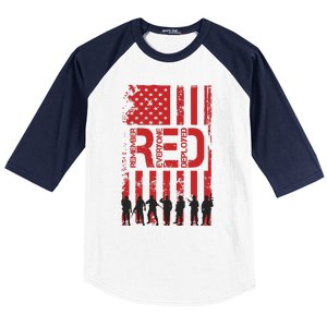 On Friday We Wear Red We Wear Red Remember Everyone Deployed Red Baseball Sleeve Shirt