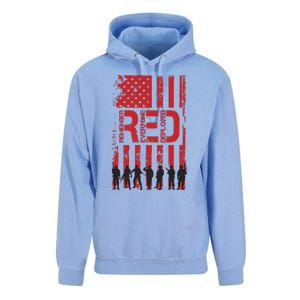 On Friday We Wear Red We Wear Red Remember Everyone Deployed Red Unisex Surf Hoodie