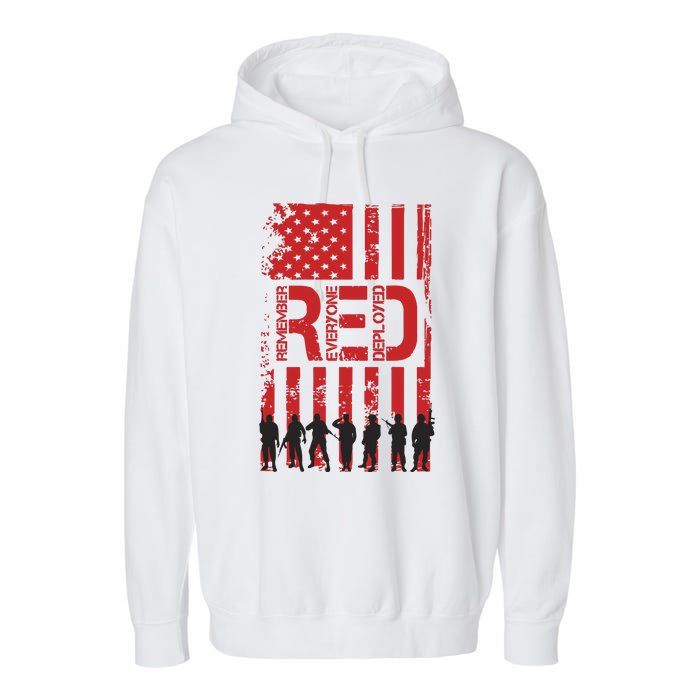 On Friday We Wear Red We Wear Red Remember Everyone Deployed Red Garment-Dyed Fleece Hoodie