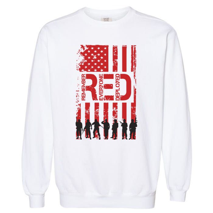 On Friday We Wear Red We Wear Red Remember Everyone Deployed Red Garment-Dyed Sweatshirt