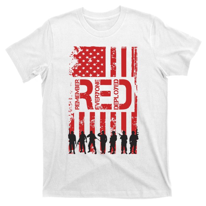 On Friday We Wear Red We Wear Red Remember Everyone Deployed Red T-Shirt