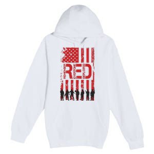 On Friday We Wear Red We Wear Red Remember Everyone Deployed Red Premium Pullover Hoodie