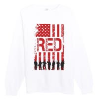 On Friday We Wear Red We Wear Red Remember Everyone Deployed Red Premium Crewneck Sweatshirt