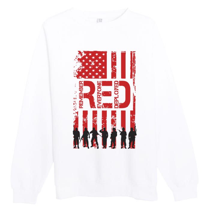 On Friday We Wear Red We Wear Red Remember Everyone Deployed Red Premium Crewneck Sweatshirt