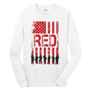 On Friday We Wear Red We Wear Red Remember Everyone Deployed Red Tall Long Sleeve T-Shirt