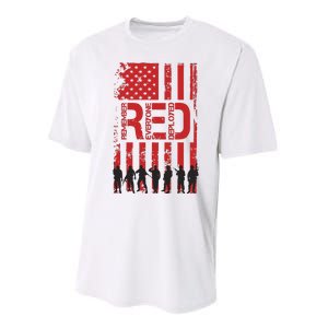 On Friday We Wear Red We Wear Red Remember Everyone Deployed Red Performance Sprint T-Shirt