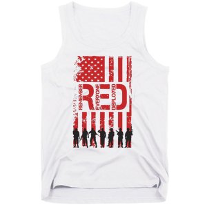 On Friday We Wear Red We Wear Red Remember Everyone Deployed Red Tank Top