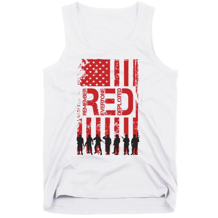 On Friday We Wear Red We Wear Red Remember Everyone Deployed Red Tank Top