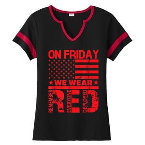 On Friday We Wear Red We Wear Red Ladies Halftime Notch Neck Tee