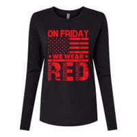 On Friday We Wear Red We Wear Red Womens Cotton Relaxed Long Sleeve T-Shirt