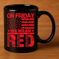 On Friday We Wear Red We Wear Red 11oz C Handle Ceramic Mug