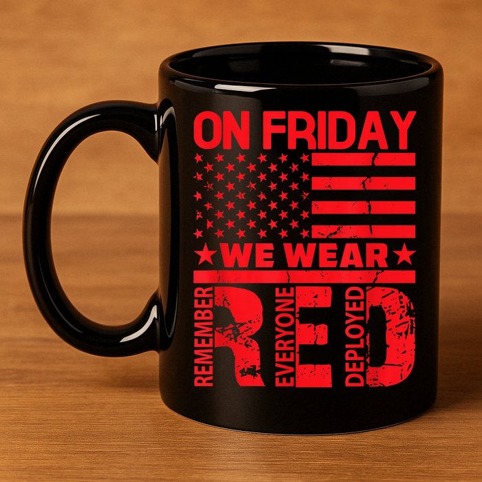 On Friday We Wear Red We Wear Red 11oz C Handle Ceramic Mug