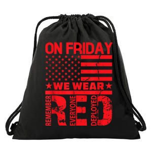 On Friday We Wear Red We Wear Red Drawstring Bag