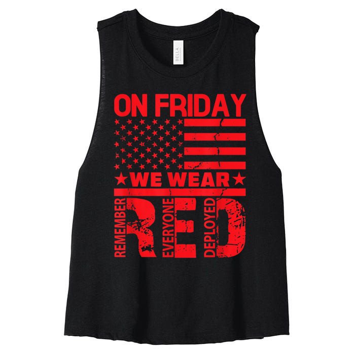 On Friday We Wear Red We Wear Red Women's Racerback Cropped Tank