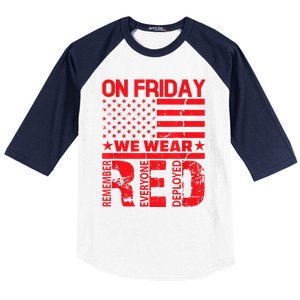 On Friday We Wear Red We Wear Red Baseball Sleeve Shirt