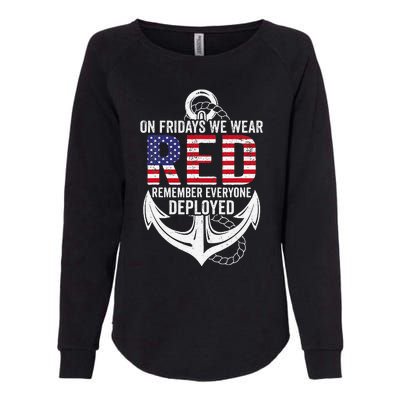 On Fridays We Wear Red Friday Distressed Womens California Wash Sweatshirt