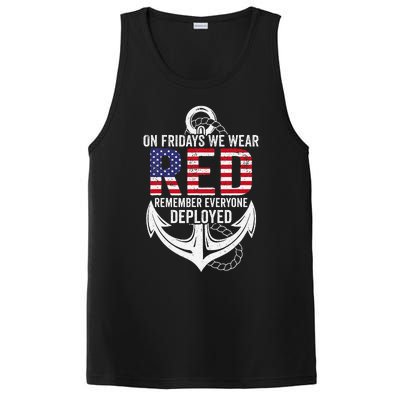 On Fridays We Wear Red Friday Distressed PosiCharge Competitor Tank